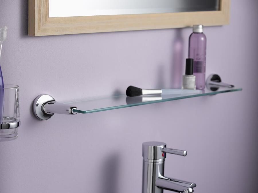 Haceka Planchet Aspen | Wandmontage | 58 cm | Messing | Rond | Chroom - Foto 3