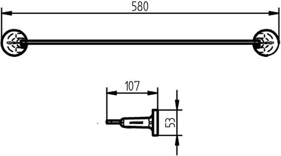 Haceka Planchet Aspen | Wandmontage | 58 cm | Messing | Rond | Chroom - Foto 2