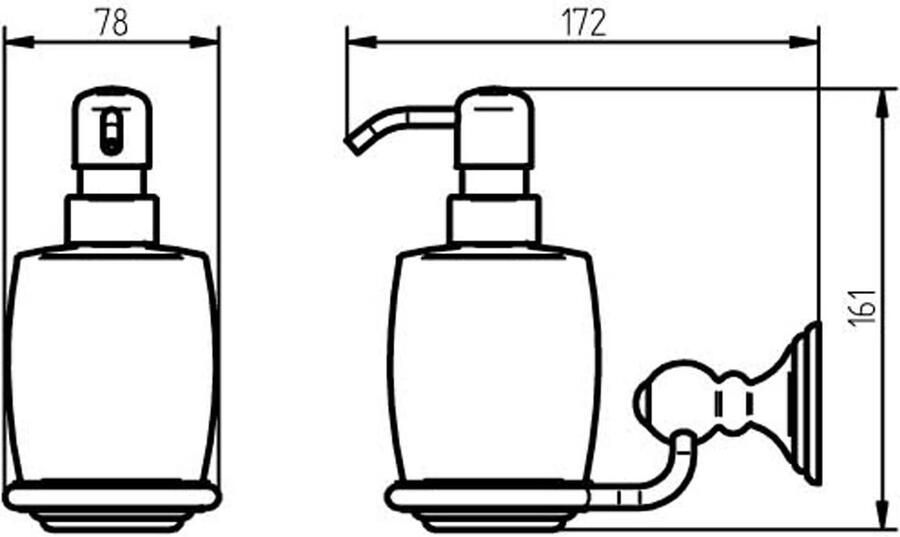 Haceka Zeepdispenser Allure | Wandmontage | Messing | Vintage | Chroom