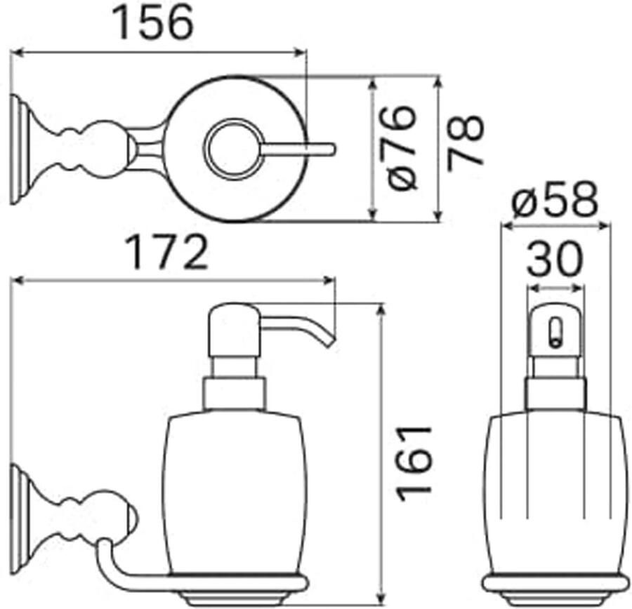 Haceka Zeepdispenser Allure | Wandmontage | RVS | Vintage | RVS look