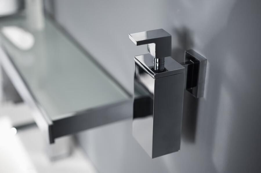 Haceka Zeepdispenser Edge | Wandmontage | Messing | Vierkant | Chroom - Foto 3