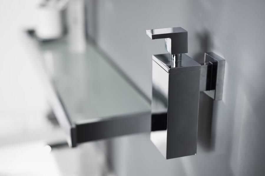 Haceka Zeepdispenser Edge | Wandmontage | Messing | Vierkant | Chroom