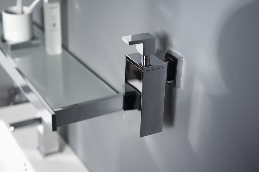 Haceka Zeepdispenser Edge | Wandmontage | Messing | Vierkant | Chroom - Foto 2