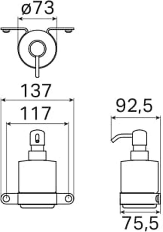 Haceka Zeepdispenser Ixi | Wandmontage | RVS | Rond | Zwart