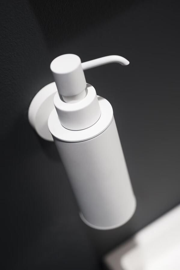 Haceka Zeepdispenser Kosmos | Wandmontage | Messing | Rond | Mat wit - Foto 3