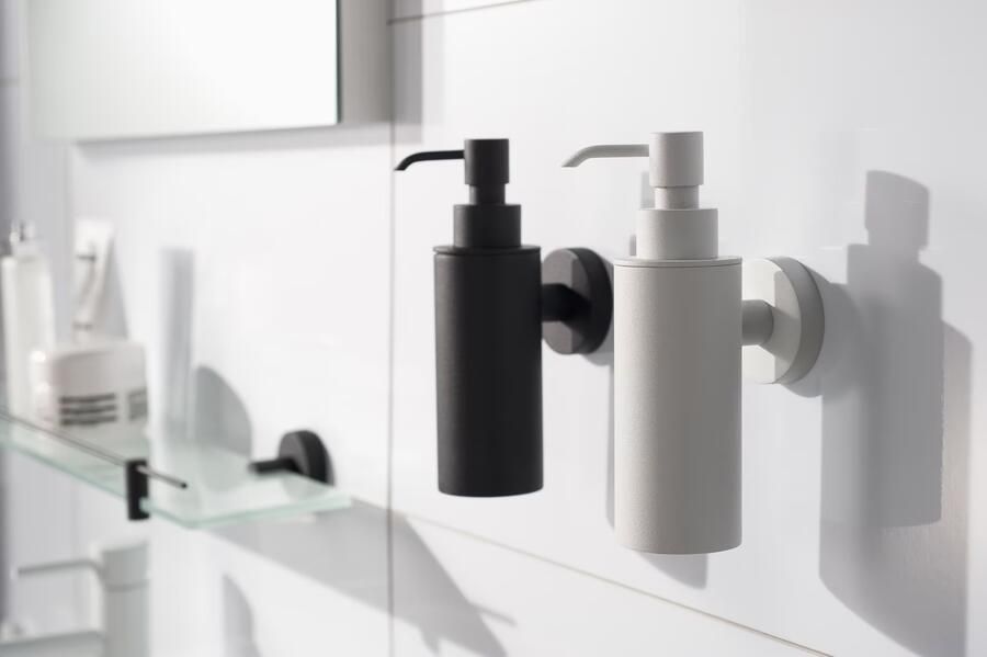 Haceka Zeepdispenser Kosmos | Wandmontage | Messing | Rond | Mat wit - Foto 2