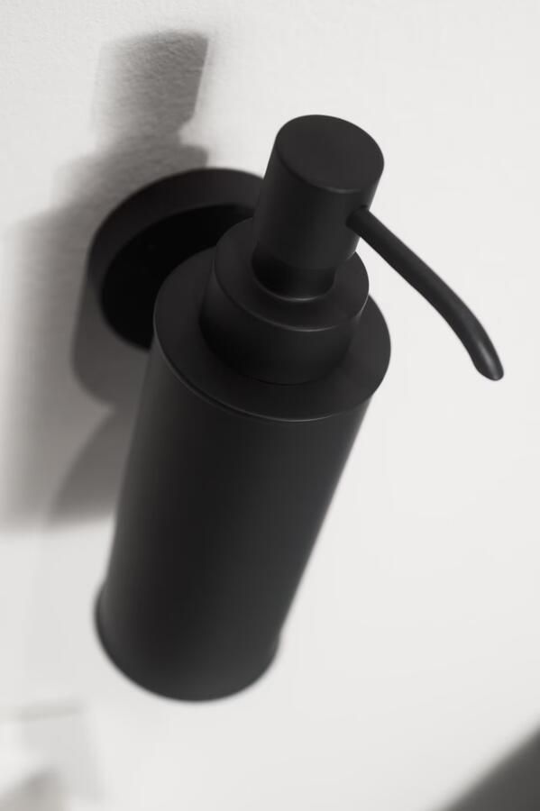 Haceka Zeepdispenser Kosmos | Wandmontage | Messing | Rond | Mat zwart - Foto 3