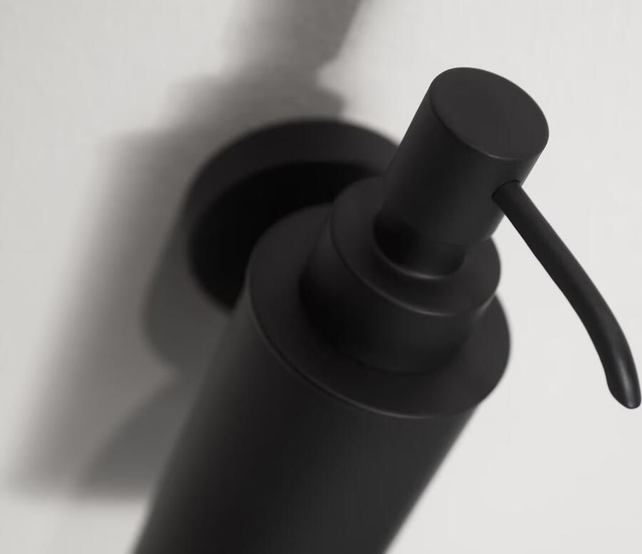 Haceka Zeepdispenser Kosmos | Wandmontage | Messing | Rond | Mat zwart