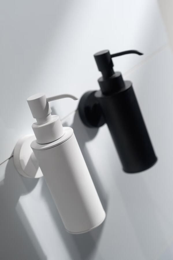 Haceka Zeepdispenser Kosmos | Wandmontage | Messing | Rond | Mat zwart - Foto 2