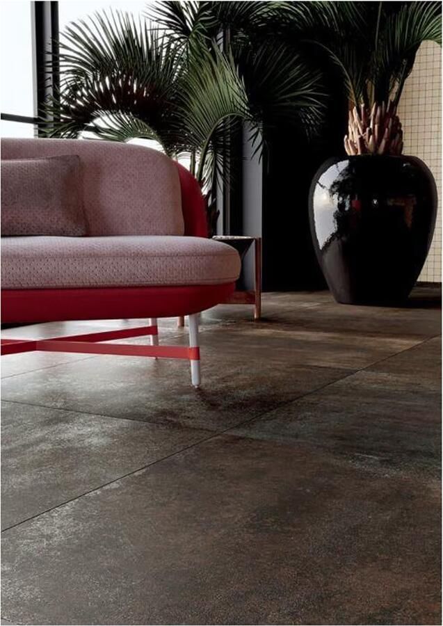 Herberia Ceramiche Oxid Vloer- en wandtegel | 90x90 cm | Gerectificeerd | Industrielelook | Mat Bruin - Foto 2