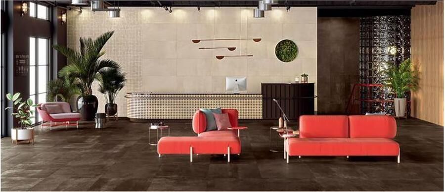 Herberia Ceramiche Oxid Vloer- en wandtegel | 90x90 cm | Gerectificeerd | Industrielelook | Mat Bruin - Foto 3