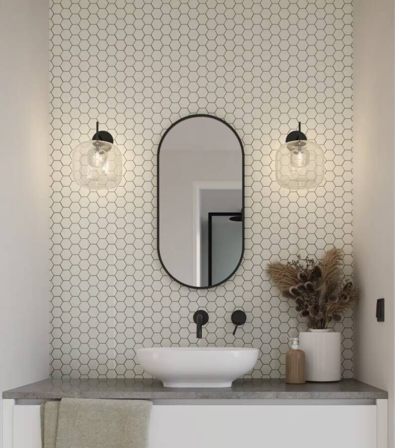 Hipp Design Badkamerspiegel metalen frame SPV8600BLI | 120x60 cm | Ovaal | Zwart