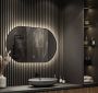 Hipp Design Badkamerspiegel SPV13700BL | 160x70 cm | Ovaal | Indirecte LED verlichting | Touch button | Met spiegelverwarming - Thumbnail 1