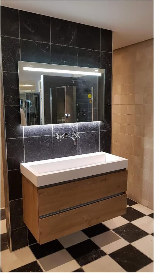 Hipp Design Badkamerspiegel met klok SPV5000 | 160x70 cm | Directe LED verlichting | Touch button | Met spiegelverwarming - Foto 3