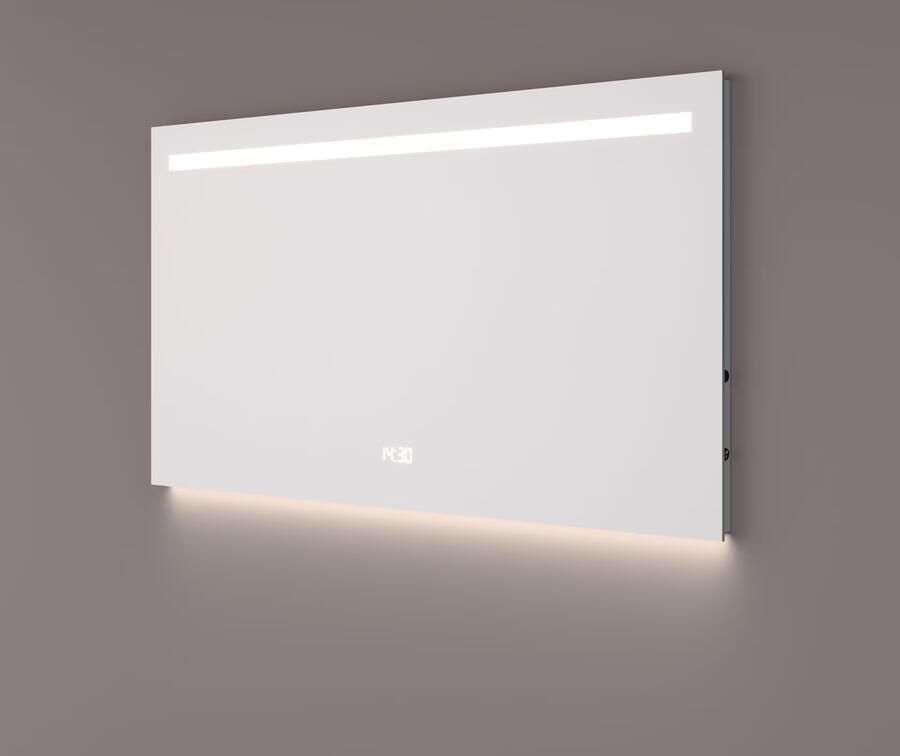 Hipp Design Badkamerspiegel met klok SPV5000 | 160x70 cm | Directe LED verlichting | Touch button | Met spiegelverwarming - Foto 2
