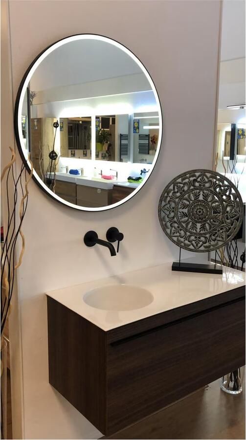 Hipp Design Badkamerspiegel SPV13000BL | 70 cm | Rond | Indirecte LED verlichting | Touch button | Met spiegelverwarming - Foto 3