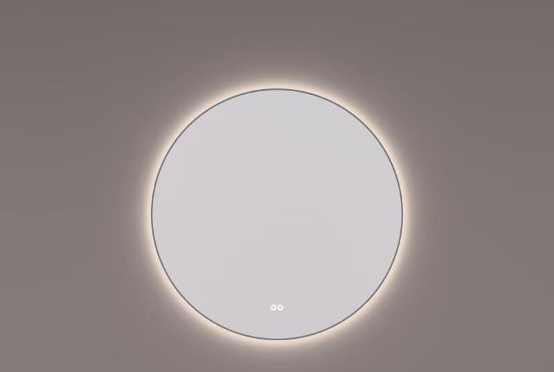 Hipp Design Badkamerspiegel SPV13500 | 60 cm | Rond | Indirecte LED verlichting | Touch button | Met spiegelverwarming | Gunmetal frame - Foto 3