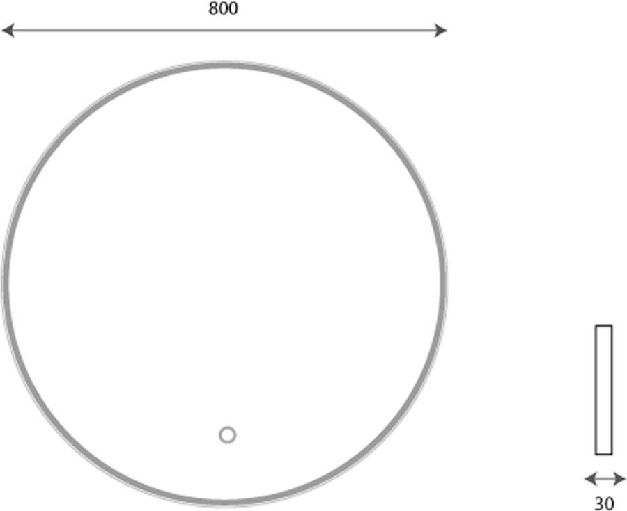 Hipp Design Badkamerspiegel SPV13500BL | 60 cm | Rond | Indirecte LED verlichting | Touch button | Met spiegelverwarming | Zwart metalen frame