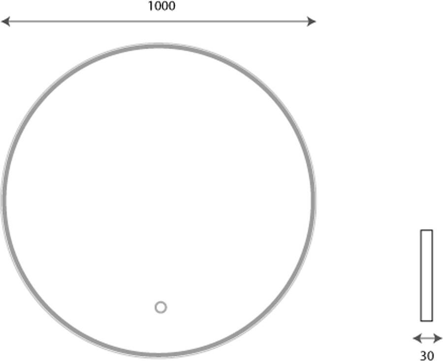 Hipp Design Badkamerspiegel SPV13500BL | 80 cm | Rond | Indirecte LED verlichting | Touch button | Met spiegelverwarming | Zwart metalen frame