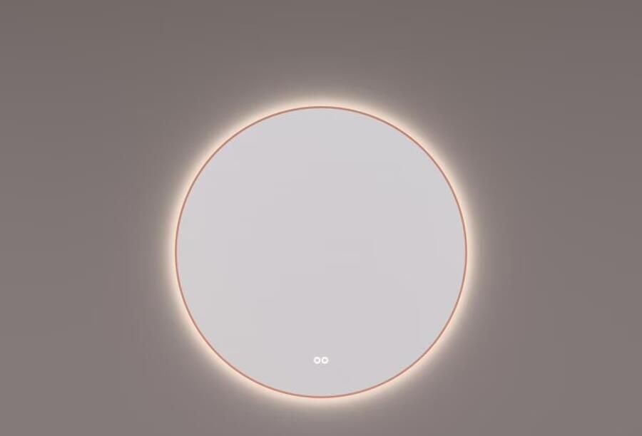 Hipp Design Badkamerspiegel SPV13500KOP | 80 cm | Rond | Indirecte LED verlichting | Touch button | Met spiegelverwarming | Koper frame - Foto 3
