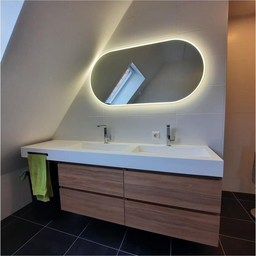 Hipp Design Badkamerspiegel SPV13700 | 120x60 cm | Indirecte LED verlichting | Touch button | Met spiegelverwarming