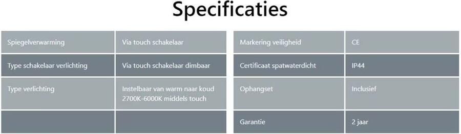 Hipp Design Badkamerspiegel SPV13600BL | 100x60 cm | Organisch | Indirecte LED verlichting | Touch button | Met spiegelverwarming