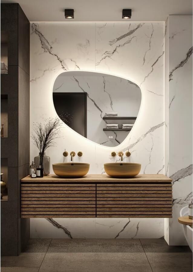 Hipp Design Badkamerspiegel SPV17000KW | 120x101.5 cm | Indirecte- en directe LED verlichting | Touch button | Met spiegelverwarming