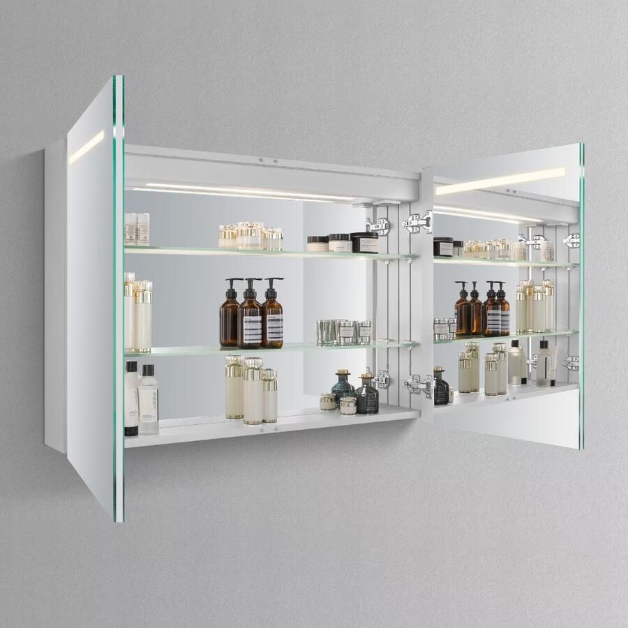 Hipp Design Spiegelkast SPK51000 | 60x70x14 cm | 1 Deur | Directe LED verlichting | Aluminium | Met spiegelverwarming