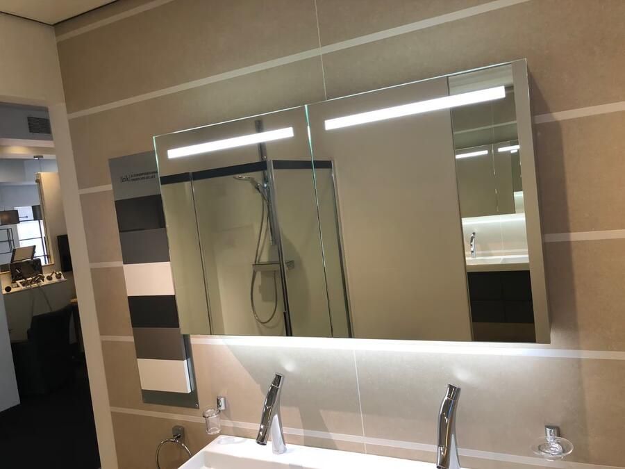 Hipp Design Spiegelkast SPK52000 | 120x70x14 cm | 2 Deuren | Directe LED verlichting | Aluminium | Met spiegelverwarming - Foto 2