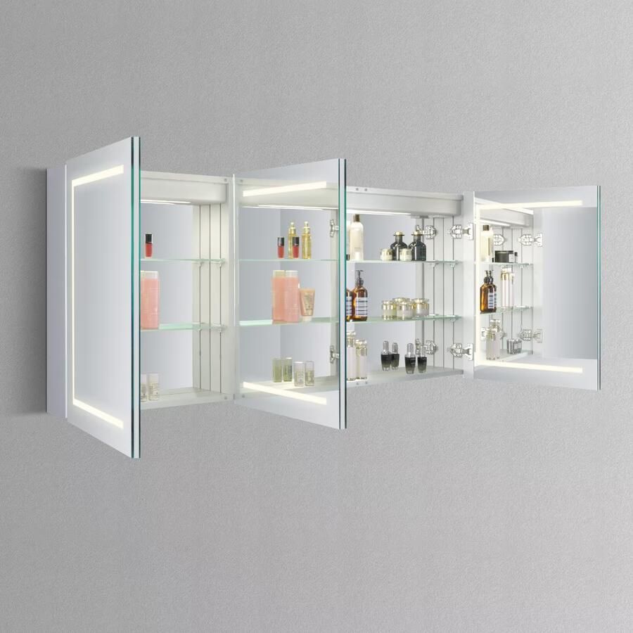 Hipp Design Spiegelkast SPK61000 | 60x70x14 cm | 1 Deur | Directe LED verlichting | Aluminium | Met spiegelverwarming - Foto 2