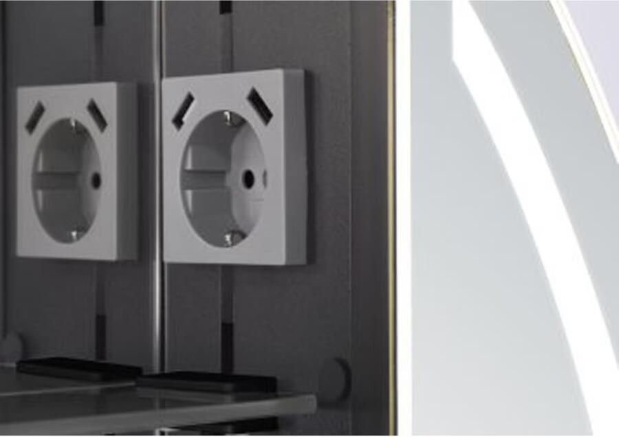 Hipp Design spiegelkast SPK91000 | 120x70x13 cm | Dubbelzijdige verlichting | Met spiegelverwarming en stopcontact - Foto 3