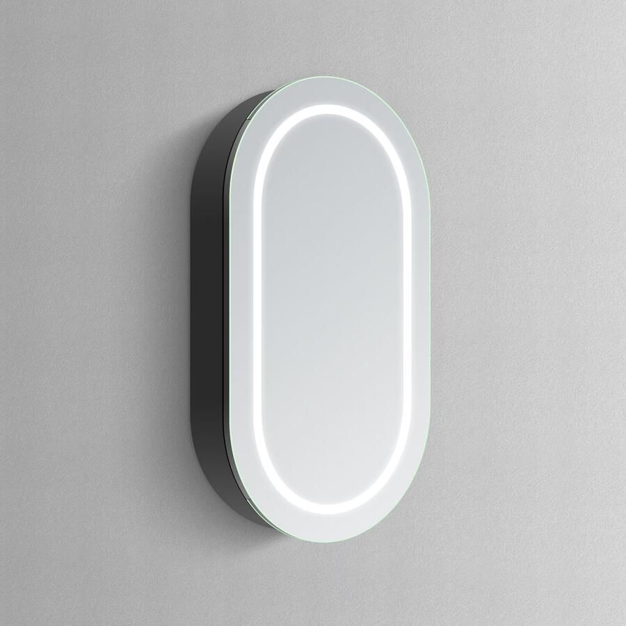 Hipp Design Spiegelkast SPK91000 | 45x90x13 cm | 1 Deur | Directe LED verlichting | Aluminium | Met spiegelverwarming