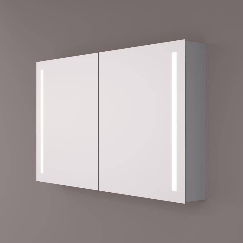 Hipp Design Spiegelkast SPK41000 | 100x70x14 cm | 2 Deuren | Directe LED verlichting | Wit | Met spiegelverwarming
