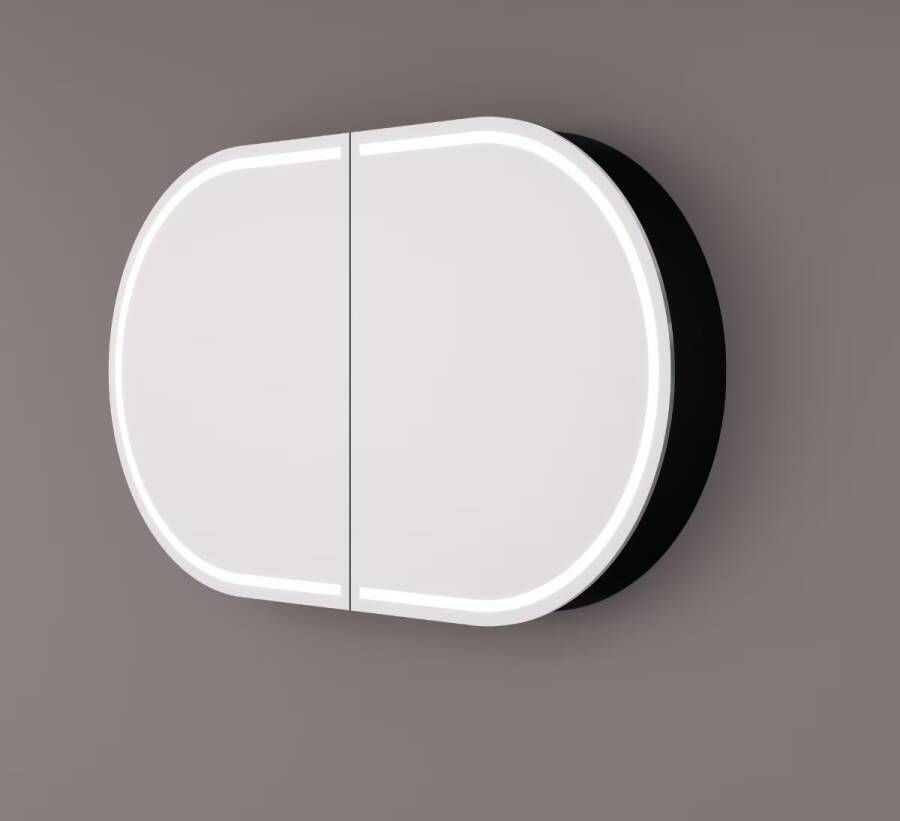 Hipp Design spiegelkast SPK91000 | 120x70x13 cm | Dubbelzijdige verlichting | Met spiegelverwarming en stopcontact