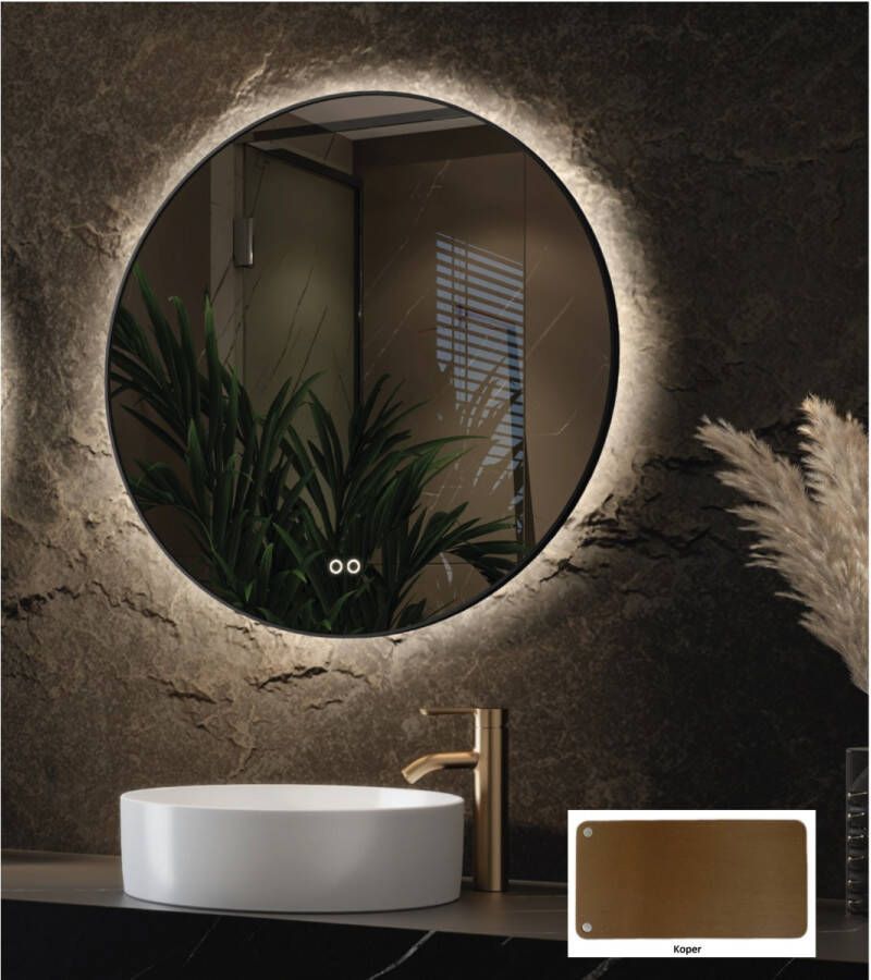 Hipp Design Badkamerspiegel SPV13500 | 60 cm | Rond | Indirecte LED verlichting | Touch button | Met spiegelverwarming