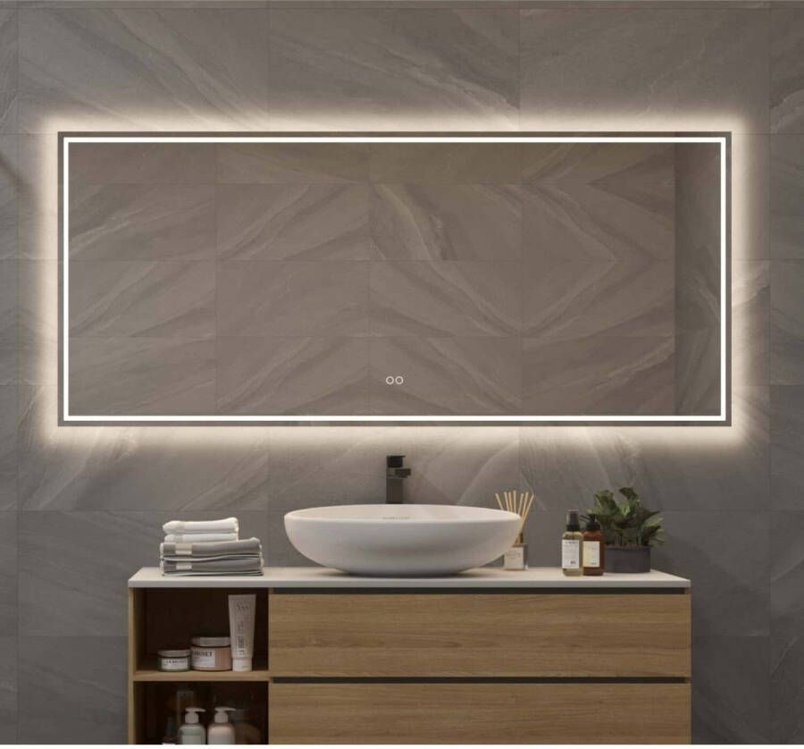 Hipp Design Badkamerspiegel SPV9000 | 60x70 cm | Directe LED verlichting | Touch button | Met spiegelverwarming