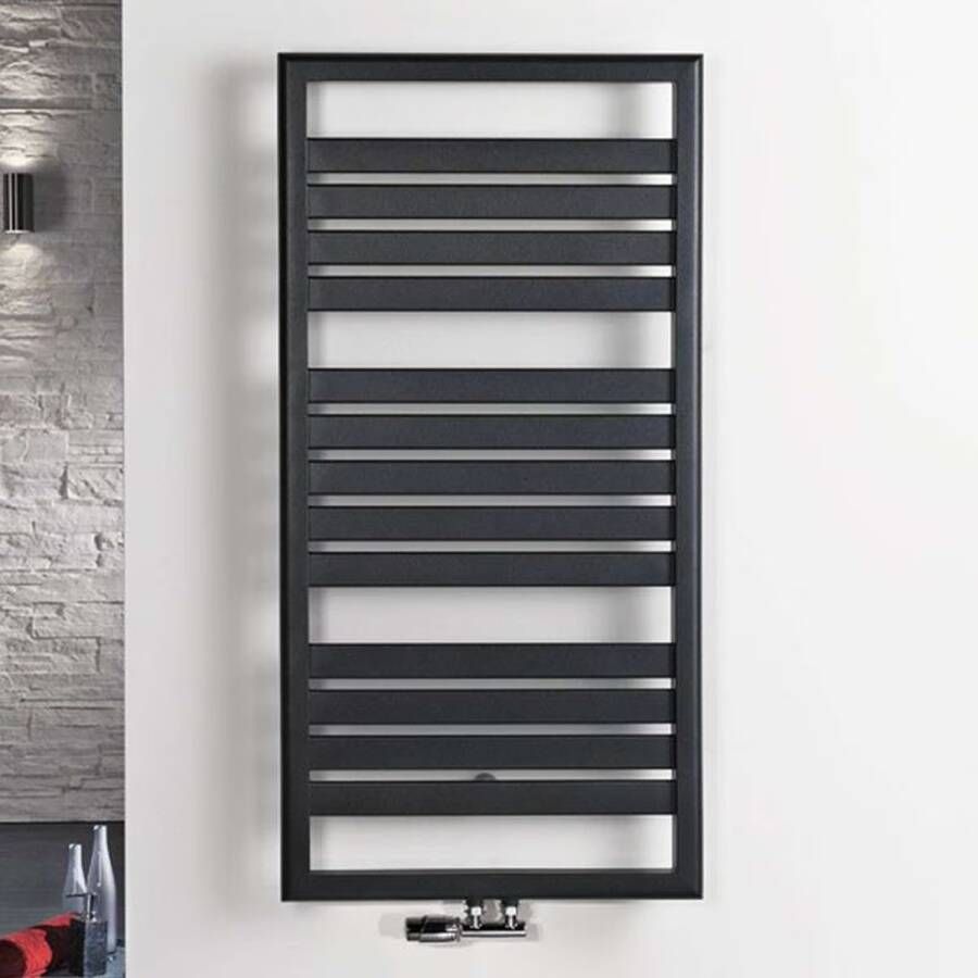 HSK Design Radiator Image | 60x120 cm | CV radiator | Midden aansluiting | 655 watt | Grafiet-zwart