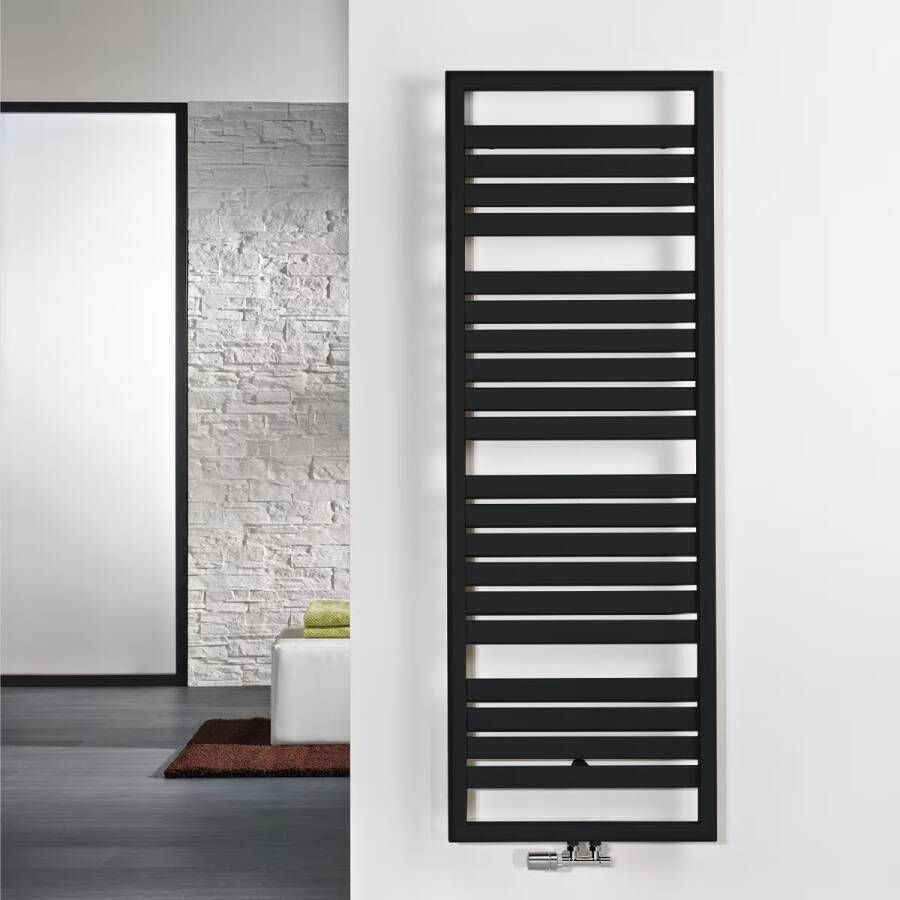 HSK Design Radiator Image | 60x120 cm | CV radiator | Midden aansluiting | 655 watt | Zwart-mat