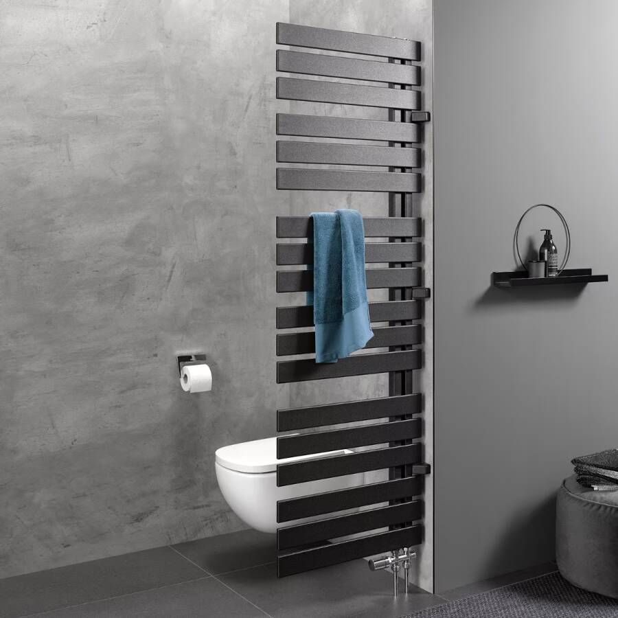 HSK Design radiator ruimteverdeler Yenga | 60x121.4 cm | CV en of electrische werking | Grafiet-zwart