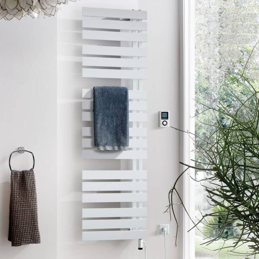 HSK Design radiator Yenga gevuld af fabriek | 60x182.4 cm | Met verwarmingselement 4 en afstandbediening | Wit
