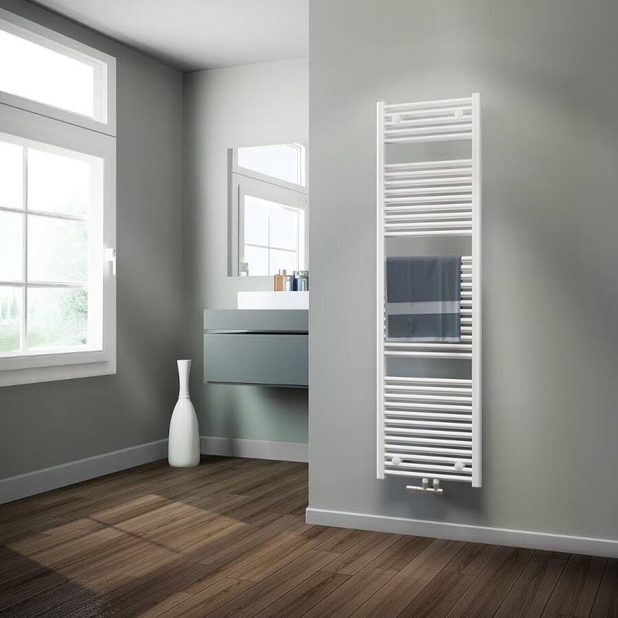 HSK Handdoekradiator Line | 50x177.5 cm | CV en of electrische werking | Wit