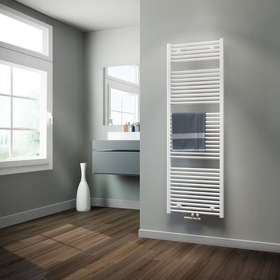 HSK Handdoekradiator Line | 60x177.5 cm | CV en of electrische werking | Wit