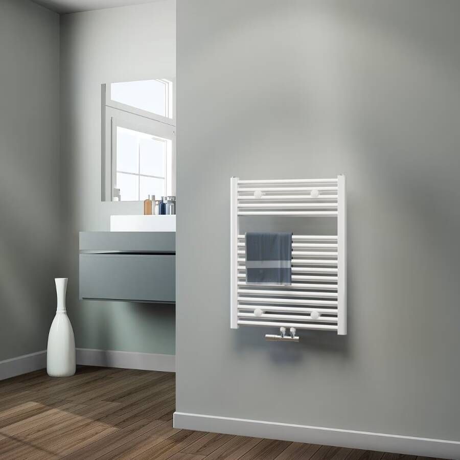 HSK Handdoekradiator Line | 60x77.5 cm | CV en of electrische werking | Wit