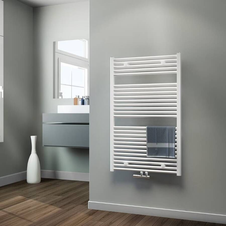 HSK Handdoekradiator Line | 75x121.5 cm | CV en of electrische werking | Wit