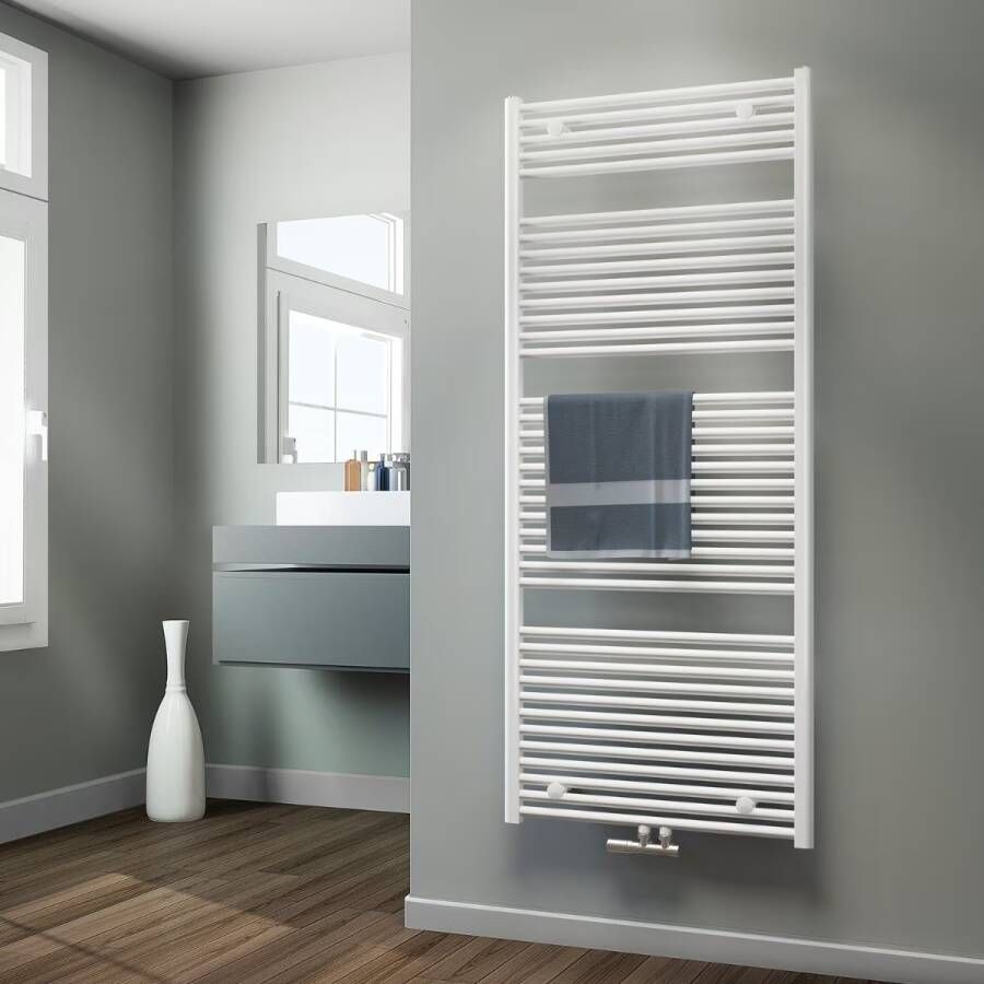 HSK Handdoekradiator Line | 75x177.5 cm | CV en of electrische werking | Wit