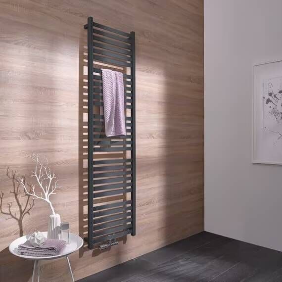 HSK Handdoekradiator Line Aero | 60x180 cm | CV en of electrische werking | Grafiet-mat