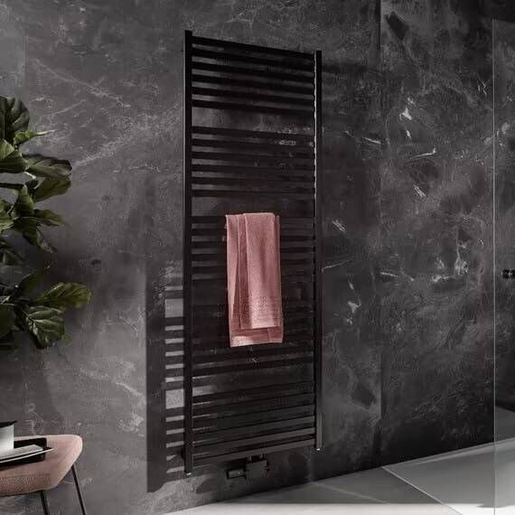 HSK Handdoekradiator Line Aero | 60x180 cm | CV en of electrische werking | Mat zwart