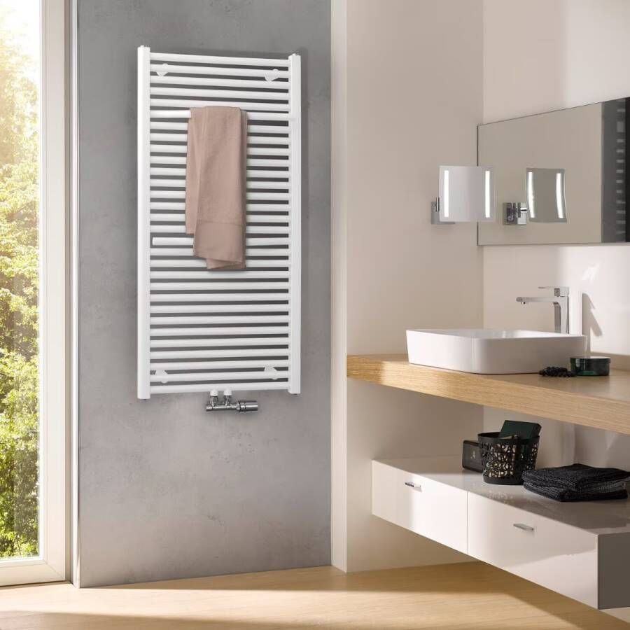 HSK Handdoekradiator Line Plus| 60x121.5 cm | CV en of electrische werking | Wit