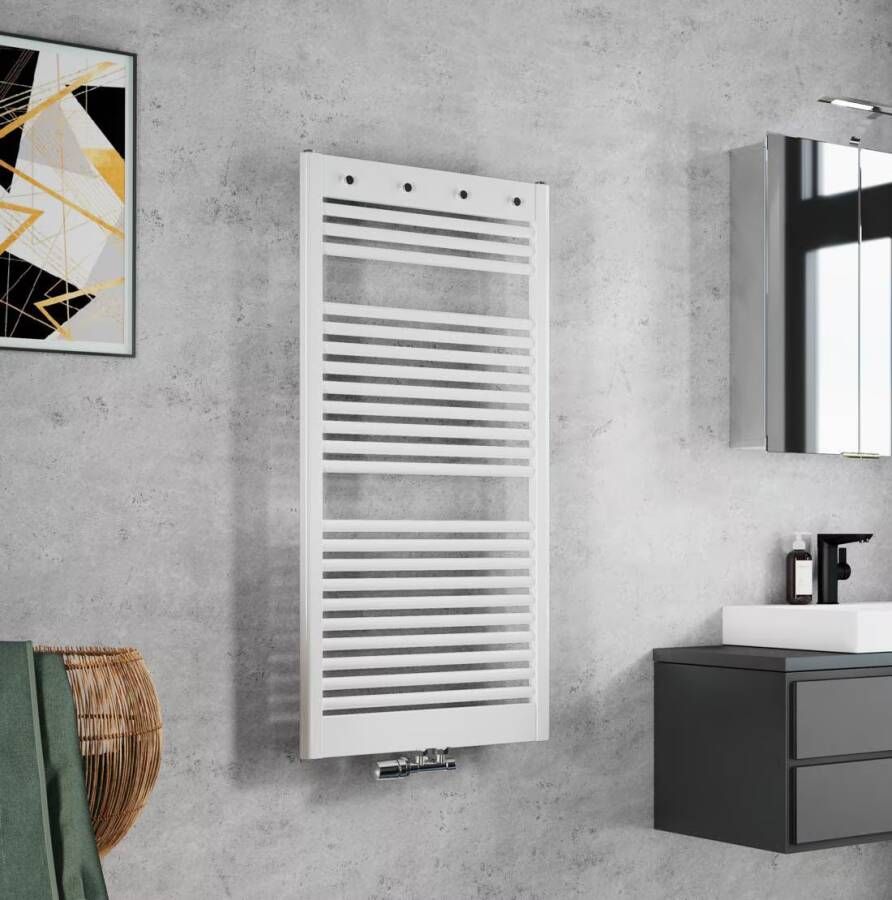 HSK Handdoekradiator Line Pro | 60x121.5 cm | CV en of electrische werking | Wit