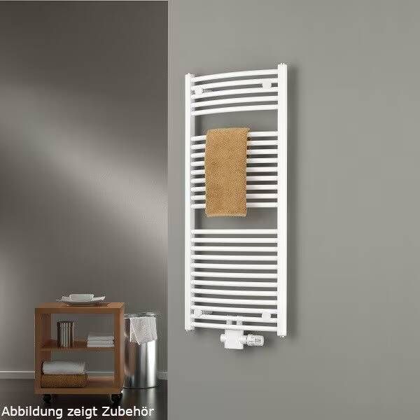 HSK Handdoekradiator Line Round| 50x121.5 cm | CV en of electrische werking | Wit